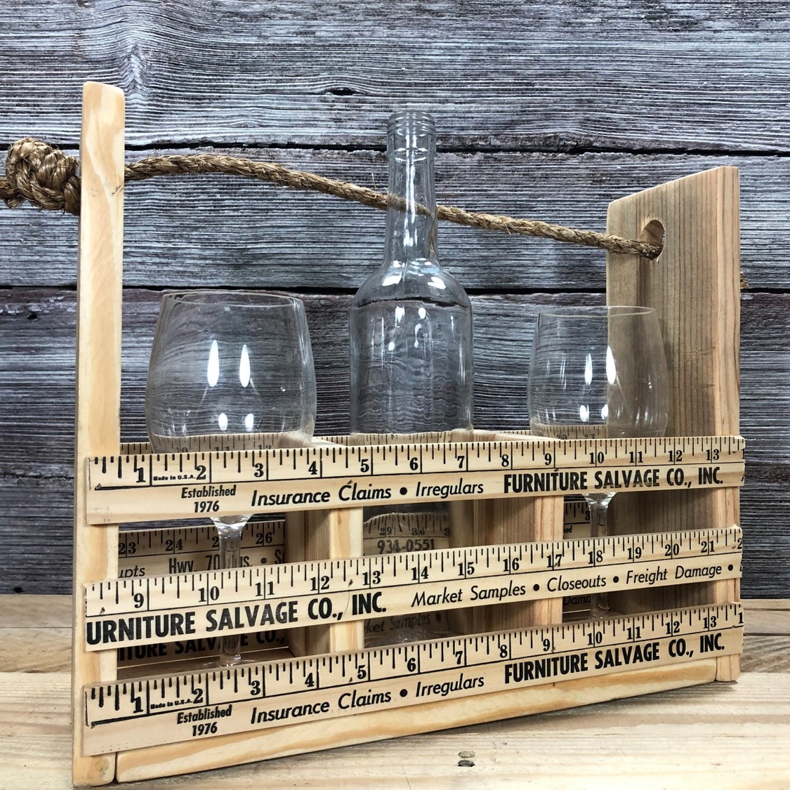 Reclaimed Picnic Wine Caddy