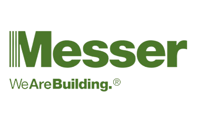 Green Messer logo with text below it that says "We Are Building"