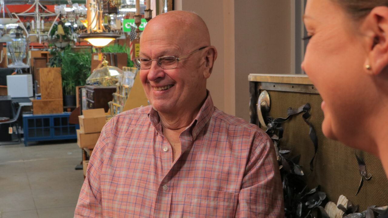 Artist Ted Gantz visits Building Value to look at his artwork that was put up for sale. - Photo by Elijah McKenzie Artist Ted Gantz visits Building Value to look at his artwork that was put up for sale. - Photo by Elijah McKenzie