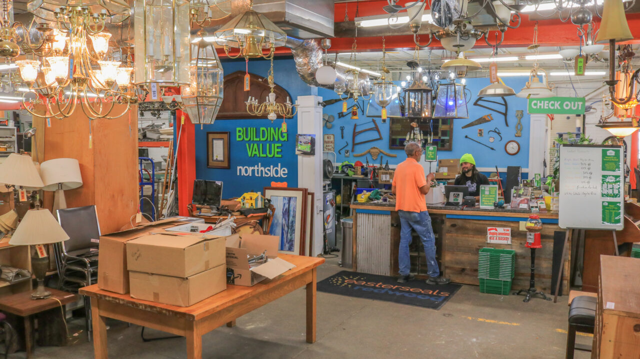 Assistant Retail Manager Anthony Dalallio chats with a customer at Building Value - Photo by Elijah McKenzie Assistant Retail Manager Anthony Dalallio chats with a customer at Building Value - Photo by Elijah McKenzie