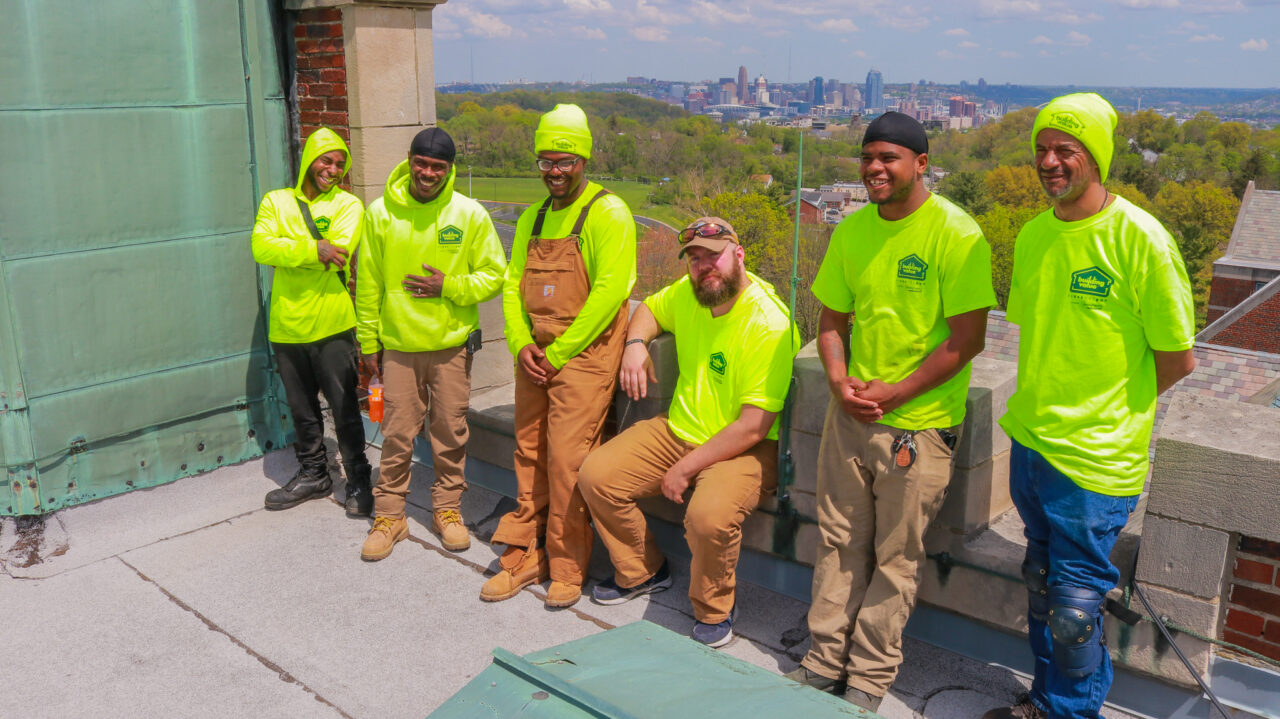 The Building Value crew overlooking the Cincinnati skyline - Photo by Elijah McKenzie The Building Value crew overlooking the Cincinnati skyline - Photo by Elijah McKenzie